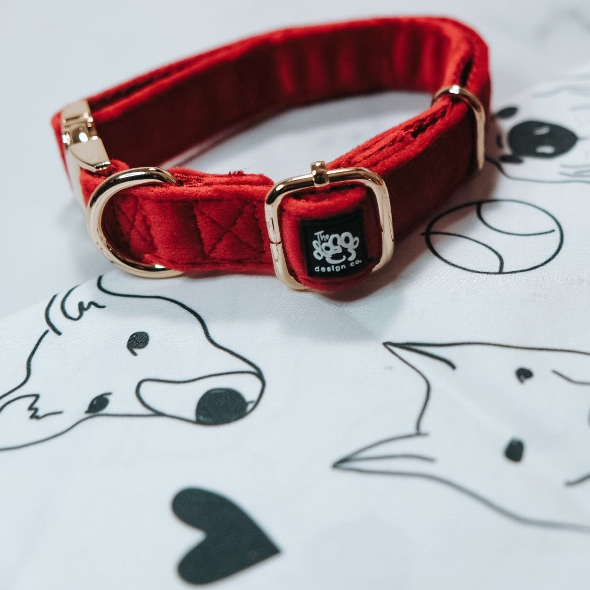 Red Velvet | Velvet Collar - The Doggo Design Co